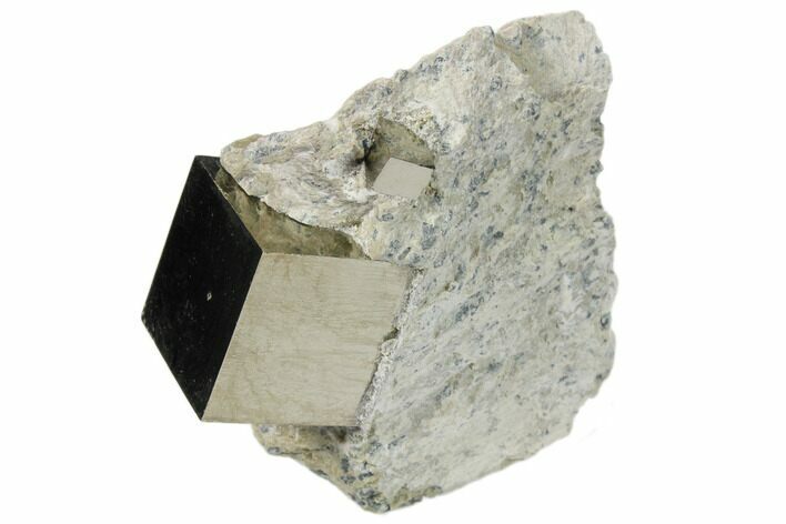 Natural Pyrite Cube In Rock From Spain #82062